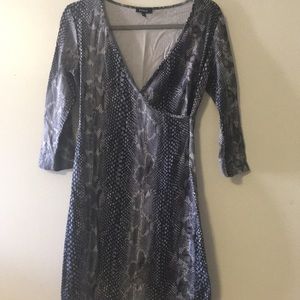 Express bodycon snakeskin print dress